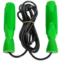 Скакалка Sportex с подшипником 2,8 м. Ручки с грипсами, шнур ПВХ (зеленая) R18148