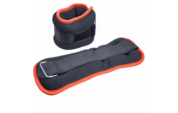 Утяжелители Sportex (2х1,0кг) (нейлон) в сумке (черный с оранжевой окантовкой) ALT Sport HKAW104-2 600_380