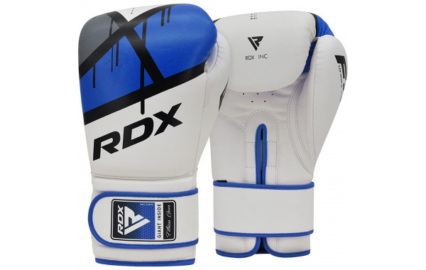 Перчатки тренировочные RDX BGR-F7U-8oz белый\синий 600_380