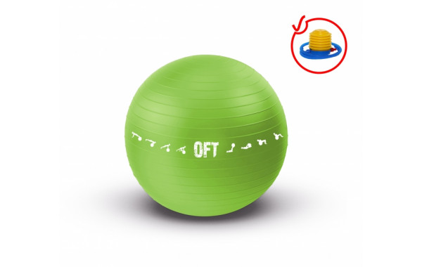 Гимнастический мяч Original Fit.Tools FT-GBPRO-65GN (65 см) зеленый 600_380