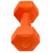 Гантель гексагональная, пластиковая 1 кг BaseFit DB-305 оранжевый, 2 шт 75_75