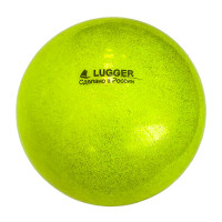 Мяч для художественной гимнастики Lugger однотонный d=19 см (желтый с блестками)