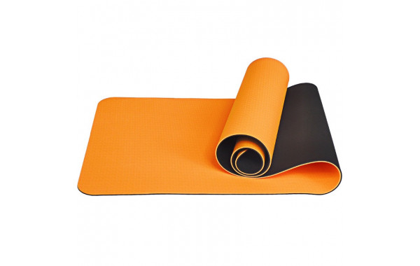 Коврик для йоги 183x61x0,6 см Sportex ТПЕ E33581 оранжево\черный 600_380