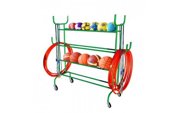 Стеллаж на колесах для мячей-обручей-прыгалок (разборный) Dinamika ZSO-003562 600_380