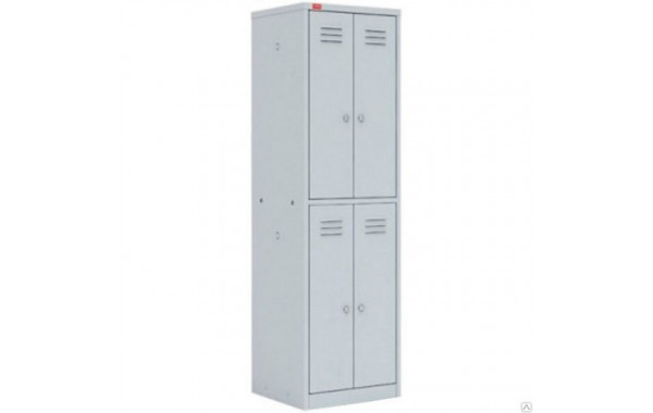 Шкаф металлический (2 секции, 4 отдел.) 1860х600х500 мм 600_380
