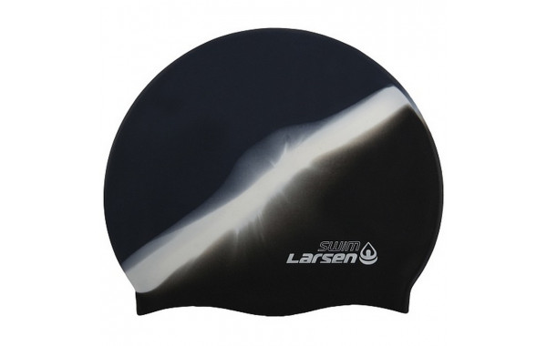 Шапочка для плавания Larsen MC35, силикон, черный\белый 600_380