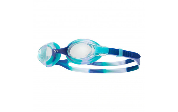 Очки для плавания детские TYR Swimple Tie Dye Jr LGSWTD-509 прозрачные линзы, мультиколор оправа 600_380