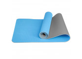 Коврик для йоги 183х61х0,6см Sportex ТПЕ E39308 голубой\серый