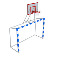 Ворота с баскетбольным щитом из оргстекла Glav с удлиненными штангами и стаканами 7.102-2