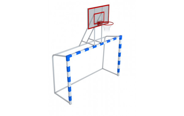 Ворота с баскетбольным щитом из оргстекла Glav с удлиненными штангами и стаканами 7.102-2 600_380