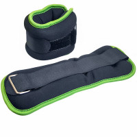 Утяжелители Sportex ALT Sport (2х0,5кг), нейлон, в сумке HKAW104-1 черный с зеленой окантовкой