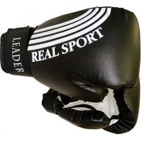 Боксерские перчатки Real Sport Leader черный 12 oz