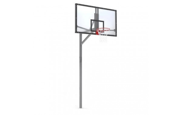 Стойка баскетбольная уличная упрощенная со щитом из оргстекла, кольцом и сеткой Spektr Sport SP D 412 600_380