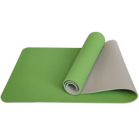 Коврик для йоги 183x61x0,6 см Sportex ТПЕ E33580 зелено\серый