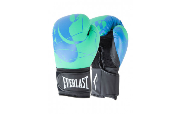 Перчатки тренировочные 12oz Everlast Spark P00002803 синий\зеленый 600_380