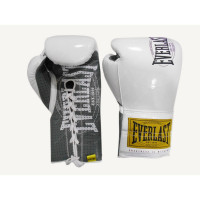 Боксерские перчатки Everlast боевые 1910 Classic 8oz белый P00001663