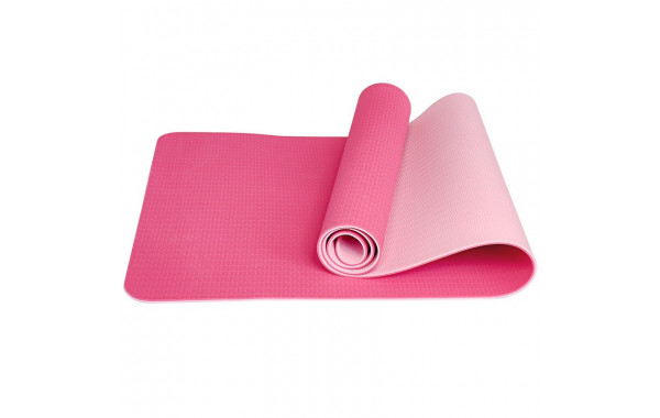 Коврик для йоги 183x61x0,6 см Sportex ТПЕ E33585 розовый\светло розовый 600_380