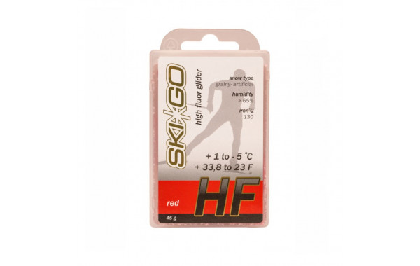 Парафин высокофтористый Skigo HF Red (для ст.крупнозерн. и искус.снега) (+1°С -5°С) 45 г. 600_380