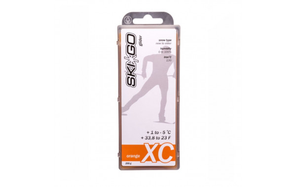 Парафин углеводородный Skigo XC Glider Orange (для мелкозерн. снега) (+1°С -5°С) 200 г. 600_380