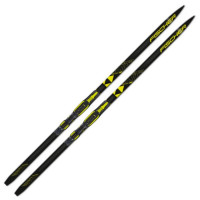 Лыжные комплекты Fischer Twin Skin Sprint Crown Jr. с креплениями NNN Step (черно/желтый) NV62218