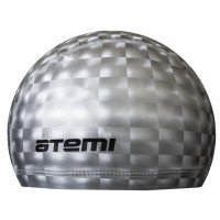 Шапочка для плавания Atemi PU 120 серебро 3D