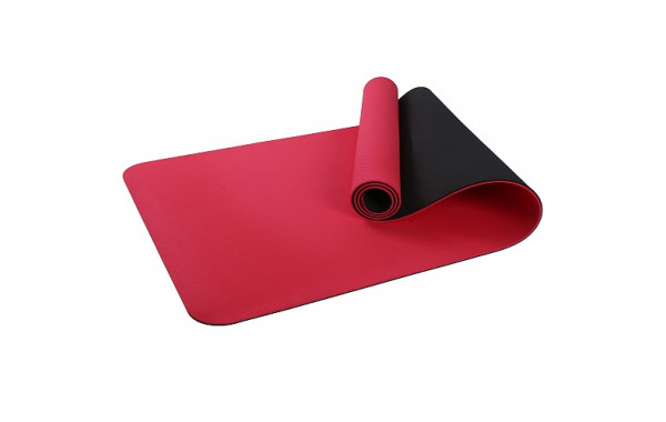 Коврик для фитнеса и йоги Larsen TPE двухцветный красн/черный 183х61х0,6см 600_380