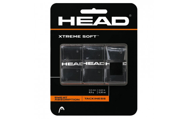 Овергрип Head Xtreme Soft 285104-BK, 0.5 мм, 3 шт, черный 600_380