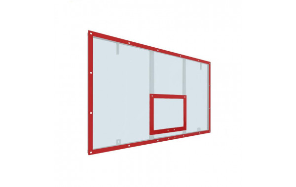 Щит баскетбольный игровой Dinamika 180х105 см, поликарбонат 10мм на раме (разметка красная) 600_380
