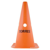 Конус тренировочный Torres TR1009, высота 30 см, с отверстиями для штанги, пластмасса, оранжевый