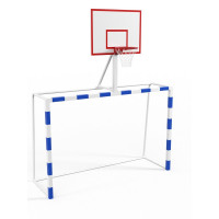 Ворота с баскетбольным щитом из фанеры Glav с удлиненными штангами и стаканами 7.103-2