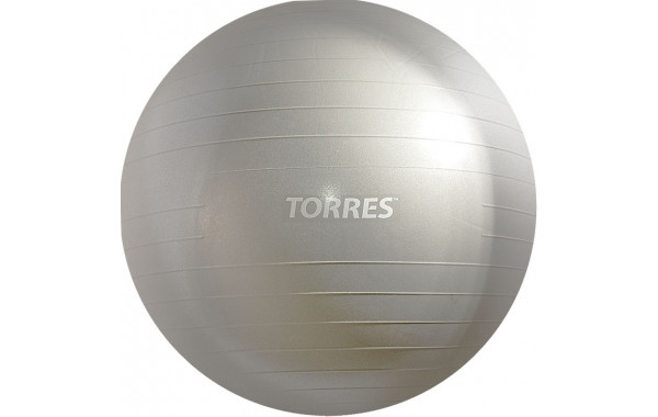 Мяч гимнастический Torres AL121175SL, диам. 75 см ,с насосом, серый 600_380