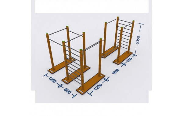 Комплекс турников со шведскими стенками Hercules W-4.5 3841 600_380