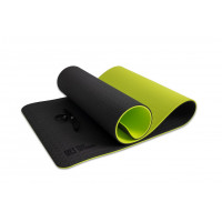 Коврик для йоги Original Fit.Tools FT-YGM10-TPE-BG 10 мм двухслойный TPE черно-зеленый