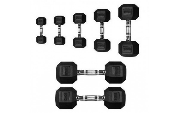 Гантель 20кг Perform Better Rubber Encased Hex Dumbbells 4137-20\BK-20-00 600_380