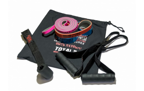 Набор из трех эспандеров Original Fit.Tools с аксессуарами в сумке FT-3COLOR-SET двухцветные 600_380