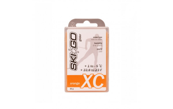 Парафин углеводородный Skigo XC Glider Orange (для мелкозерн. снега) (+1°С -5°С) 60 г. 600_380