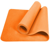 Коврик для йоги 183х61х0,6см Sportex ТПЕ E39317 оранжевый