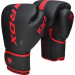 Перчатки тренировочные RDX BGR-F6MR-14OZ черный\красный матовый 75_75
