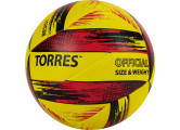 Мяч волейбольный Torres Resist V321305, р.5, синт. кожа (ПУ), гибрид, бут.кам.желто-красно-черный