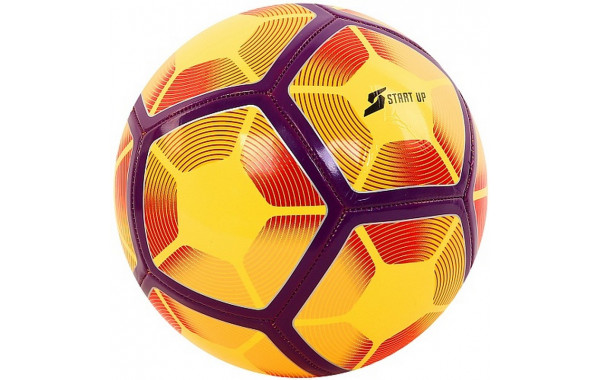 Мяч футбольный для отдыха Start Up E5126 р.5 желтый-фиолетовый 600_380