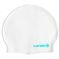 Шапочка плавательная Larsen MC43, силикон, белый