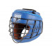 Шлем для рукопашного боя с защитной маской (иск.кожа) Jabb JE-6012, синий, размер 75_75