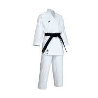 Кимоно для карате Adidas K192SK AdiLight Primegreen WKF белое с черным логотипом