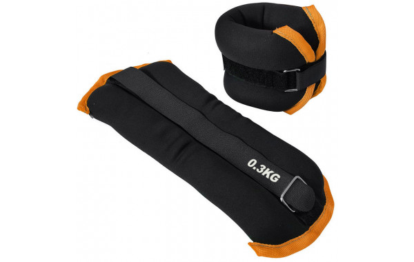 Утяжелители Sportex (2х0,3кг) (нейлон) в сумке (черный с оранжевой окантовкой) ALT Sport HKAW101-6 600_380