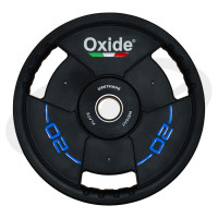 Диск олимпийский Oxide Fitness OWP02 D50мм полиуретановый, с 3-мя хватами, черный 20кг.