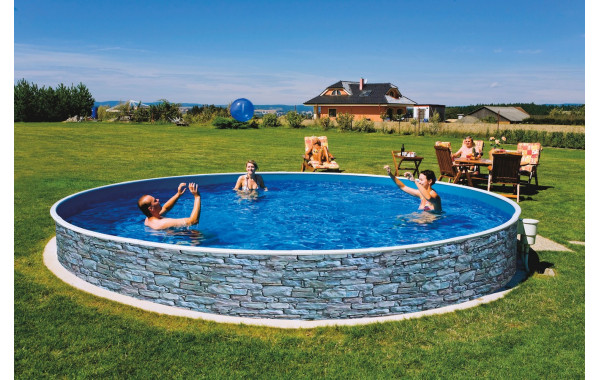Морозоустойчивый бассейн Azuro Stone круглый 4х1,2 м Premium 600_380