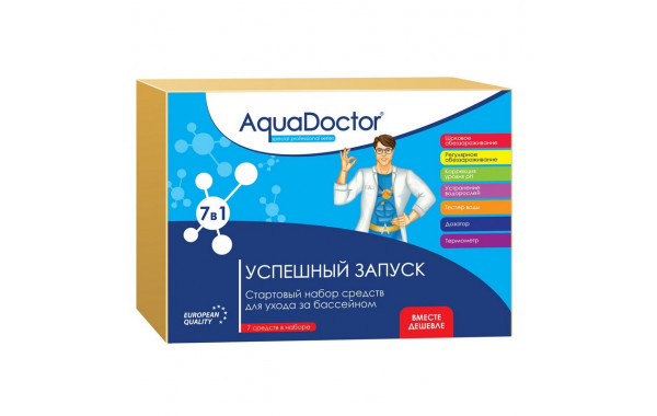 Стартовый набор химии для бассейна 7 в 1 AquaDoctor AQ23744 (SKit 7/1) 600_380