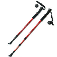 Палки для скандинавской ходьбы Sportex телескопическая, 3-х секционная F18432 красный