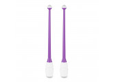 Булавы для художественной гимнастики Indigo 41 см, пластик, каучук, 2шт IN018-VW фиолетовый-белый