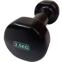 Гантель виниловая 2,5 кг (черная) Sportex HKDB115-2.5